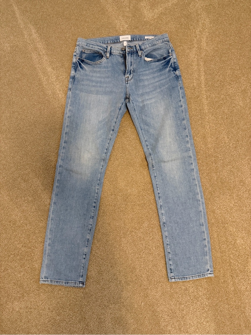Frame Denim Light Blue Slim Straight Jeans